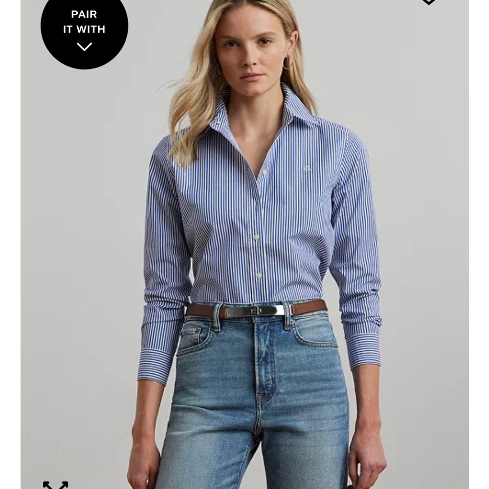 Classic Blue and White Striped Men's Shirt